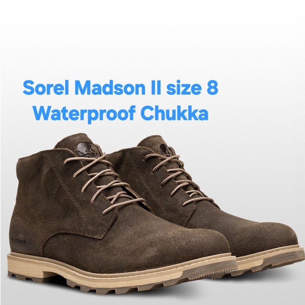 NWT Sorel Madson II Waterproof Chukka Waterproof Suede‎ Boots Men US 8
